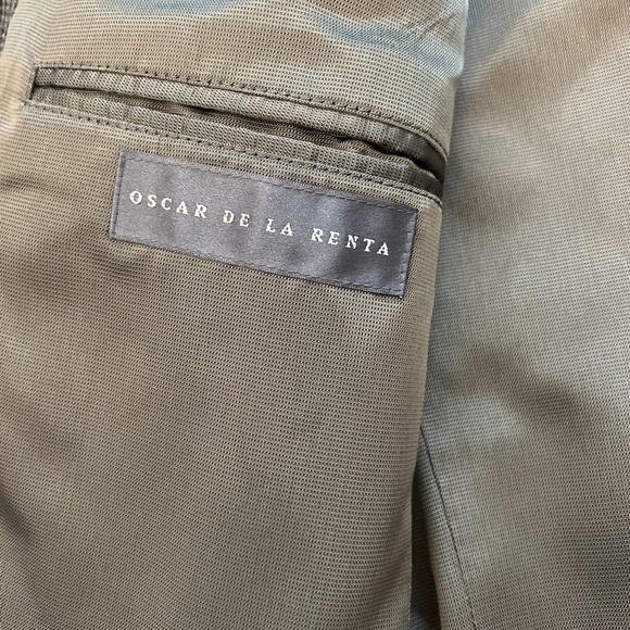 Oscar de la Renta Men’s Blazer 46R Wool Cashmere Houndstooth Sport Coat - Picture 4 of 4